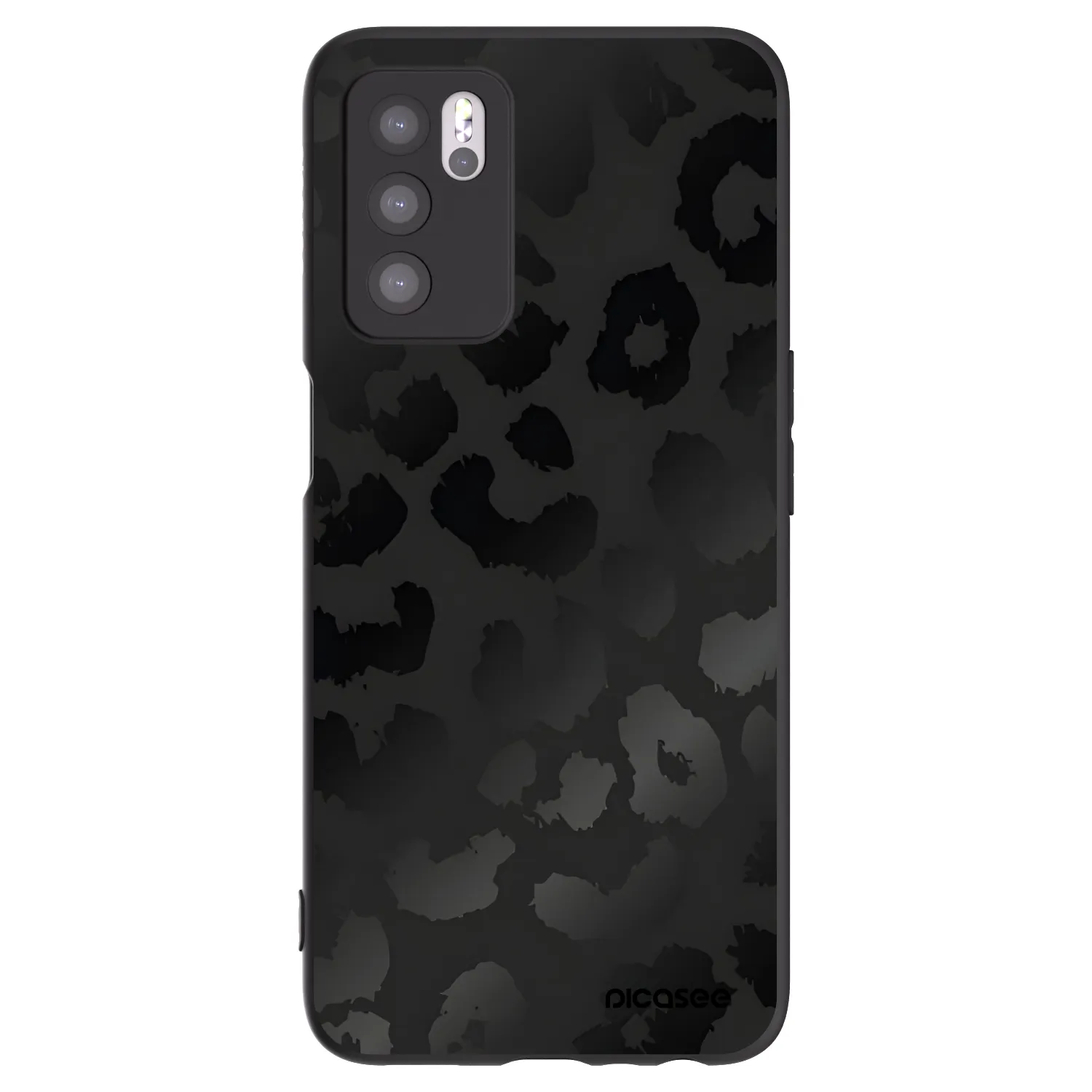 Picasee OPPO A16s Hülle - Schwarzes Silikon - Midnight Leopard