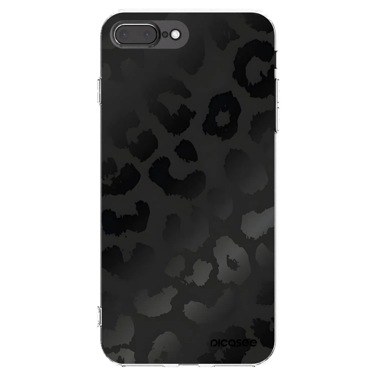 Picasee Apple iPhone 8 Plus Hülle - Transparentes Silikon - Midnight Leopard