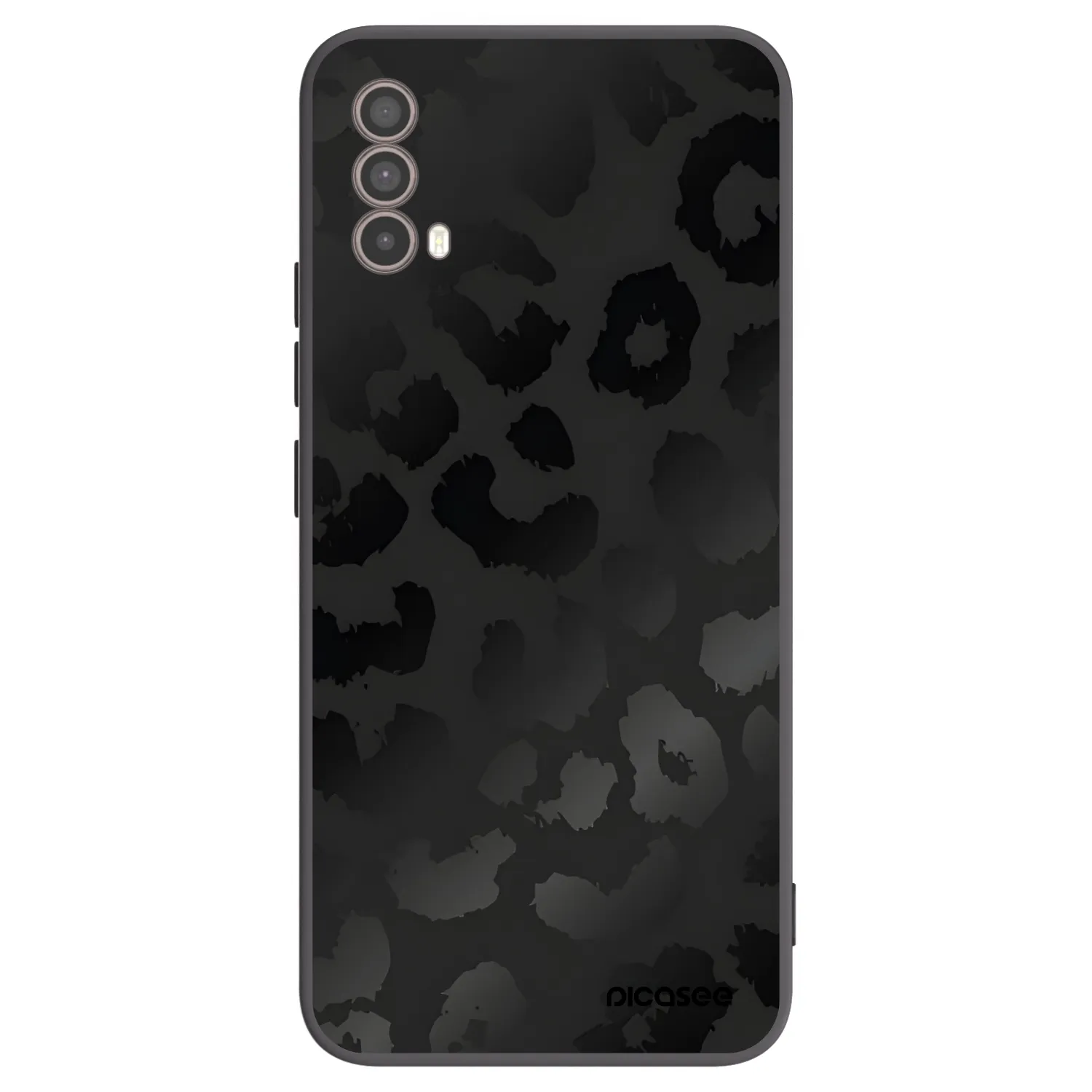 Picasee Motorola Moto E40 Hülle - Schwarzes Silikon - Midnight Leopard