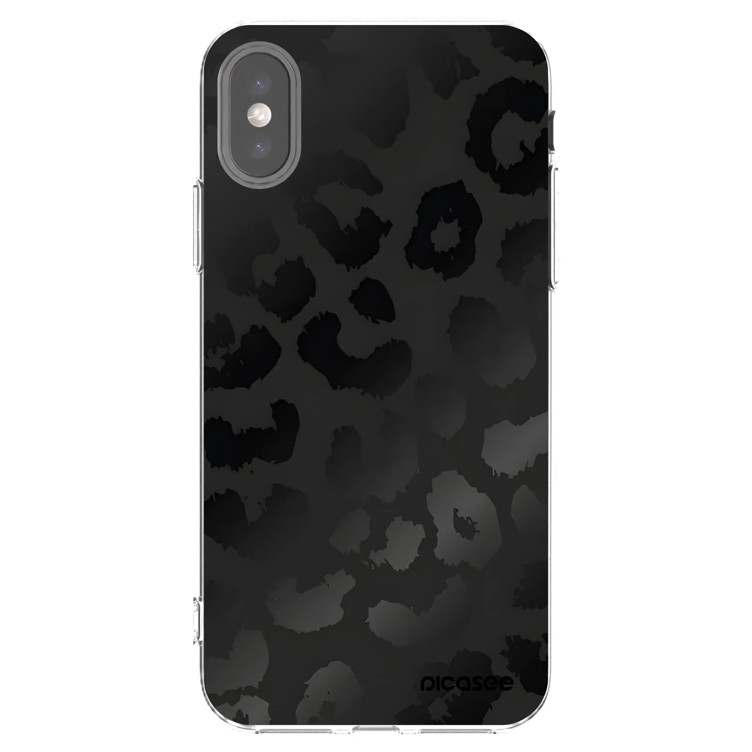 Picasee Apple iPhone X/XS Hülle - Transparentes Silikon - Midnight Leopard