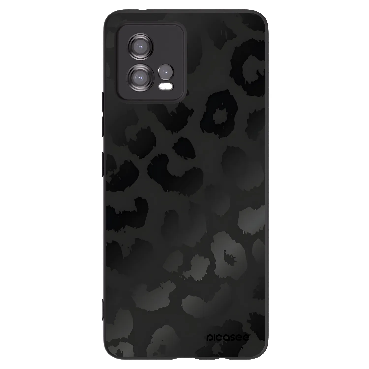 Picasee Motorola Moto G72 Hülle - Schwarzes Silikon - Midnight Leopard