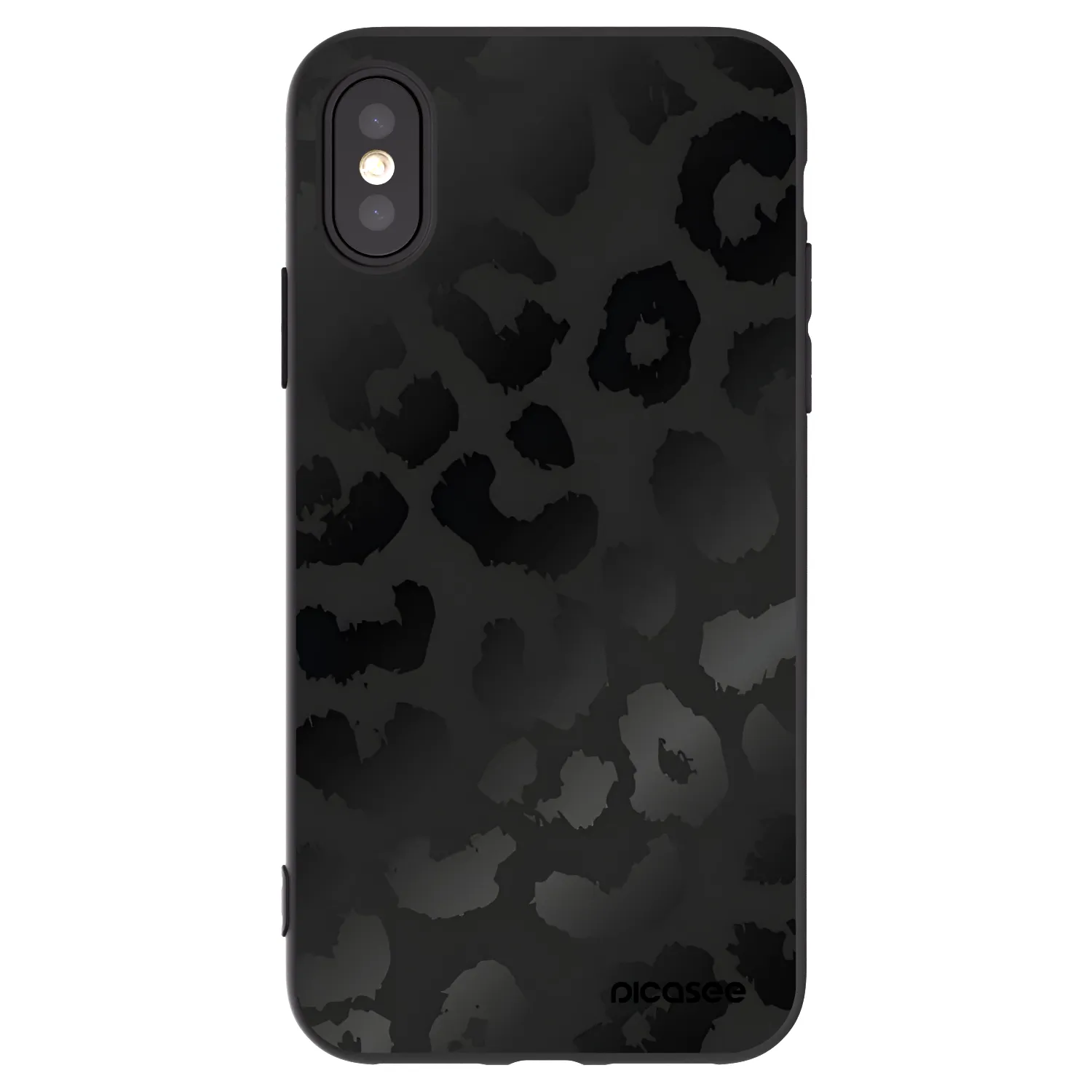 Picasee Apple iPhone X/XS Hülle - Schwarzes Silikon - Midnight Leopard