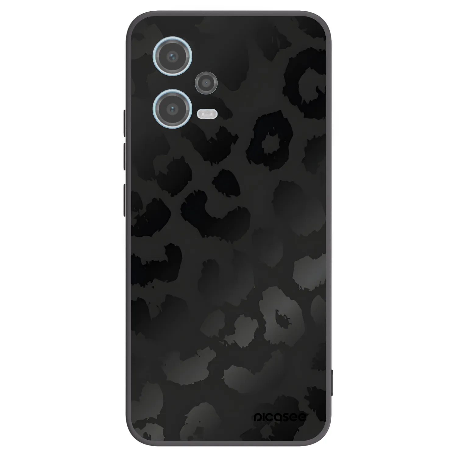 Picasee Xiaomi Redmi Note 12 5G Hülle - Schwarzes Silikon - Midnight Leopard