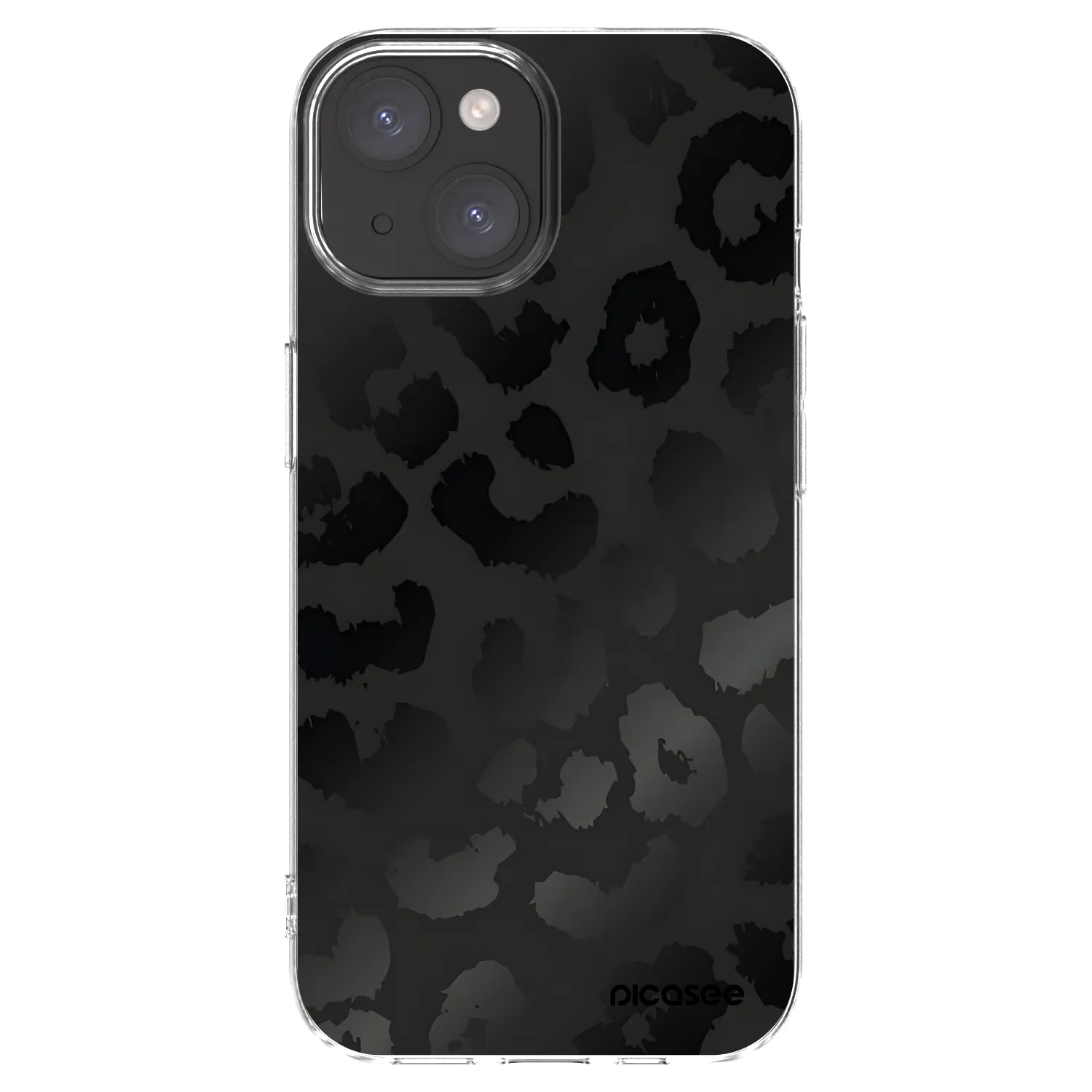 Picasee Apple iPhone 15 Hülle - Transparentes Silikon - Midnight Leopard