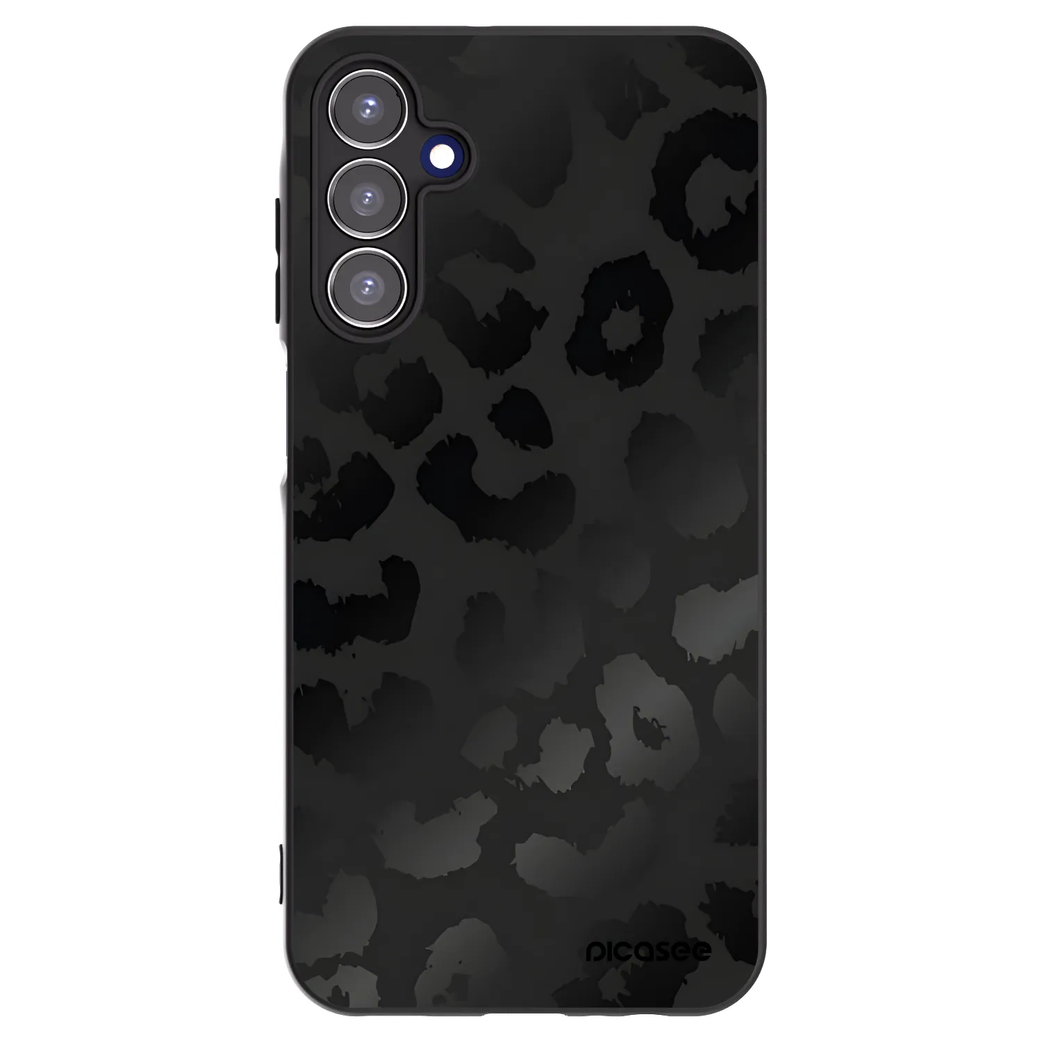 Picasee Samsung Galaxy A15 A155F 4G Hülle - Schwarzes Silikon - Midnight Leopard