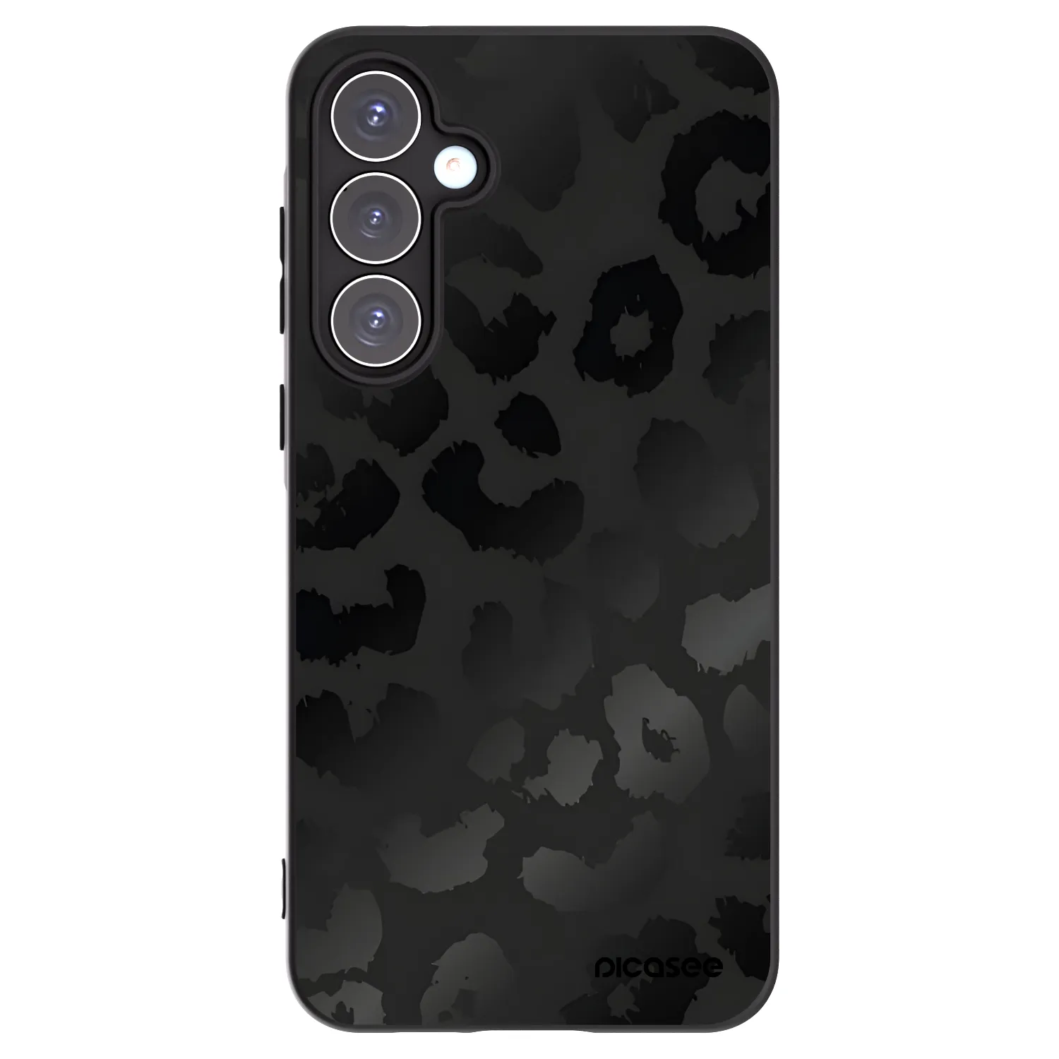 Picasee Samsung Galaxy A55 5G A556B Hülle - Schwarzes Silikon - Midnight Leopard