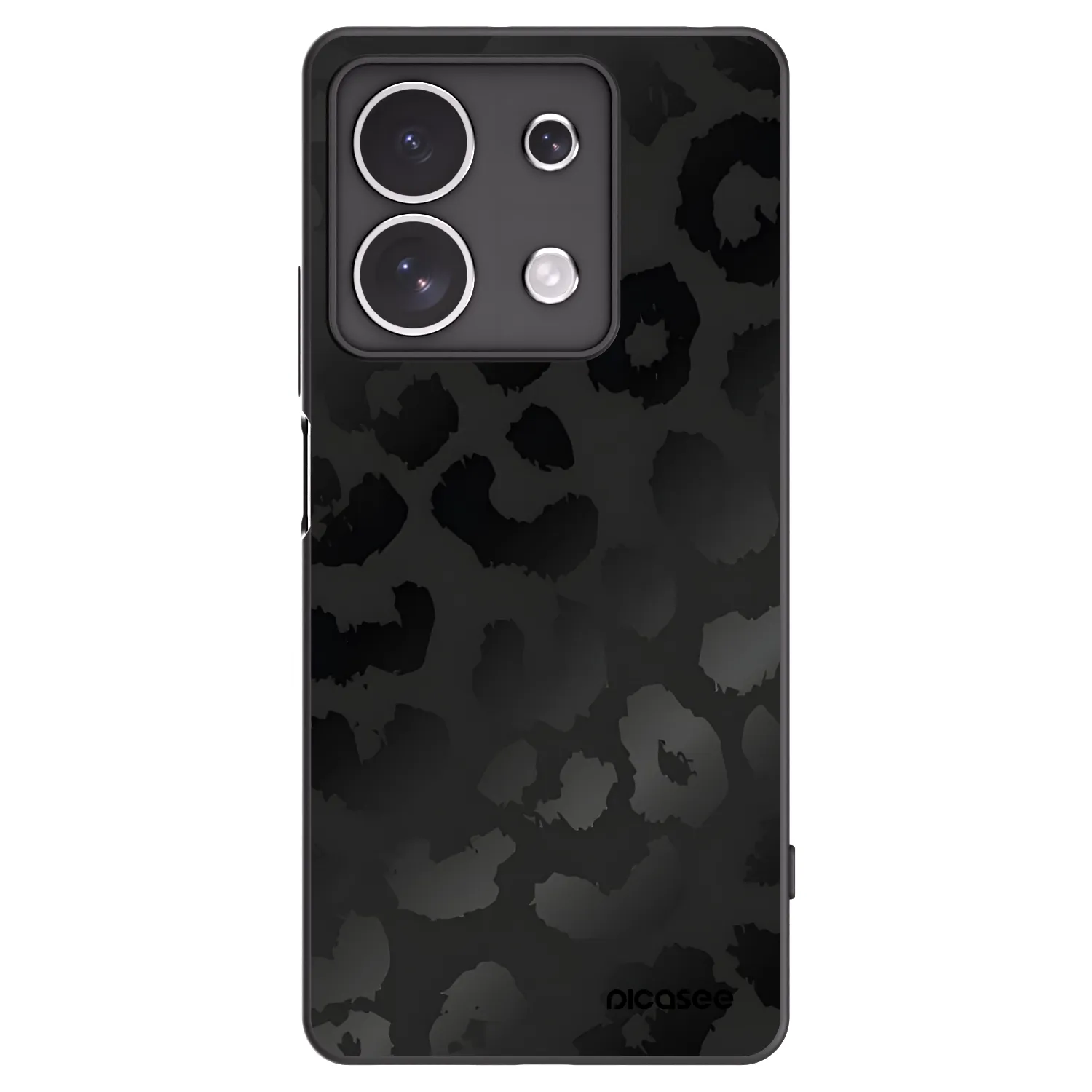 Picasee Xiaomi Redmi Note 13 4G Hülle - Schwarzes Silikon - Midnight Leopard