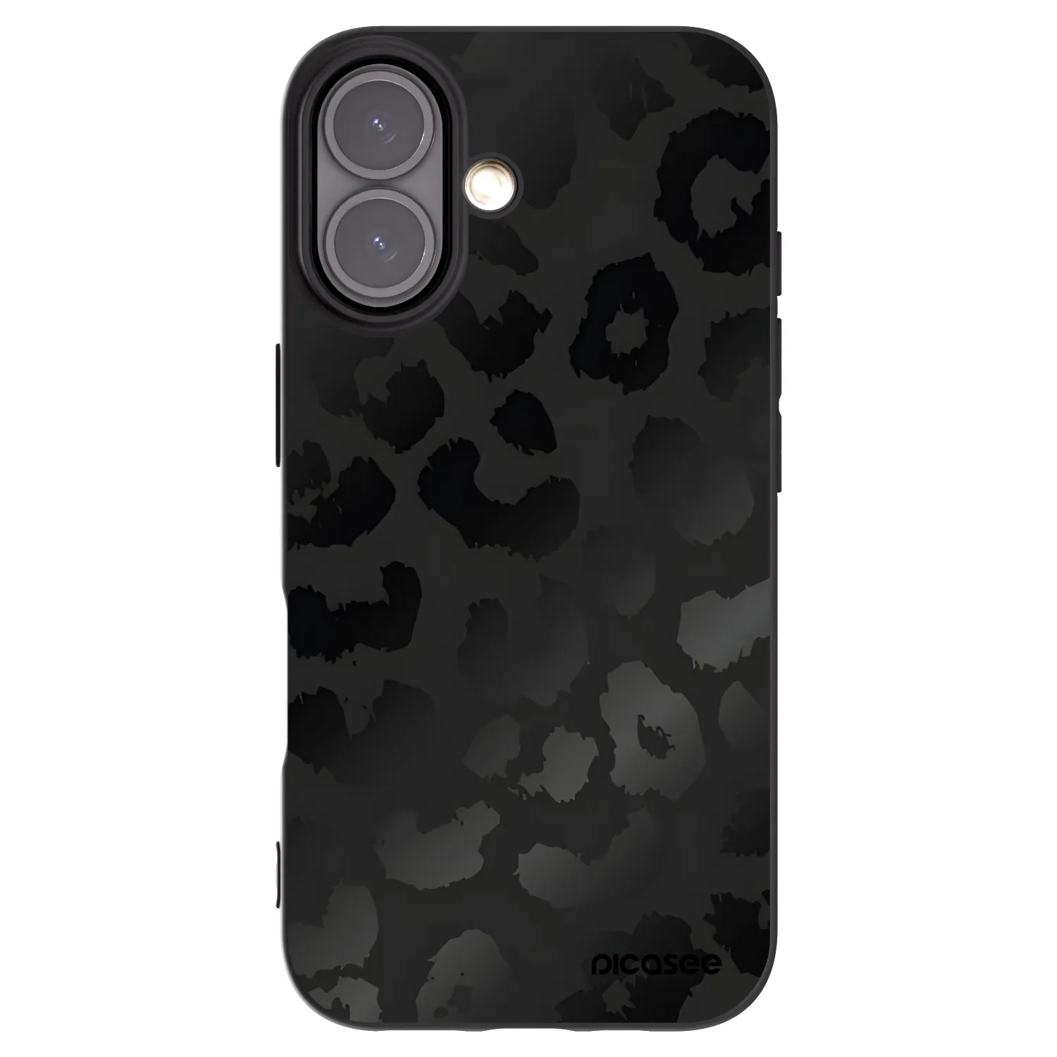 Picasee Apple iPhone 16 Hülle - Schwarzes Silikon - Midnight Leopard