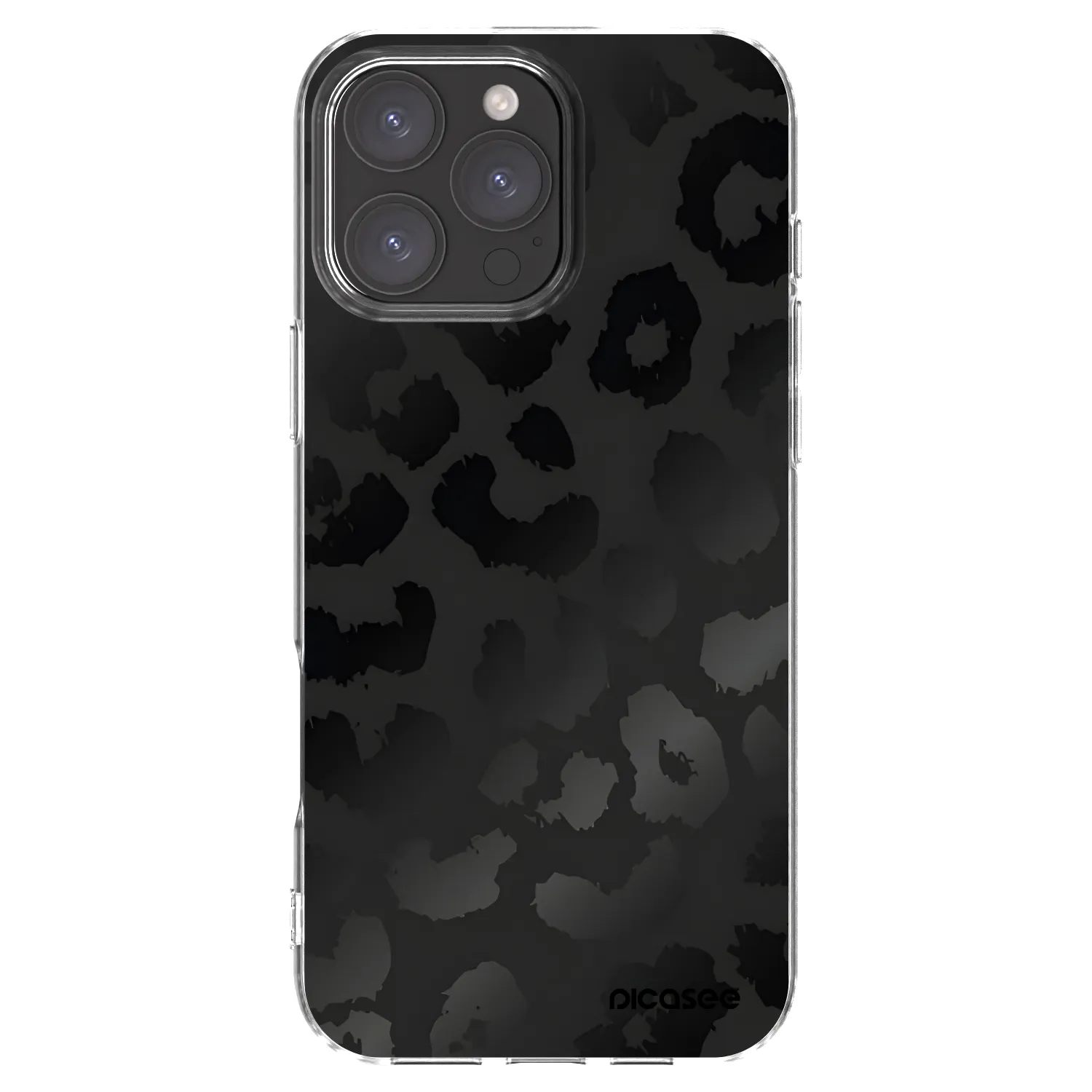 Picasee Apple iPhone 16 Pro Max Hülle - Transparentes Silikon - Midnight Leopard