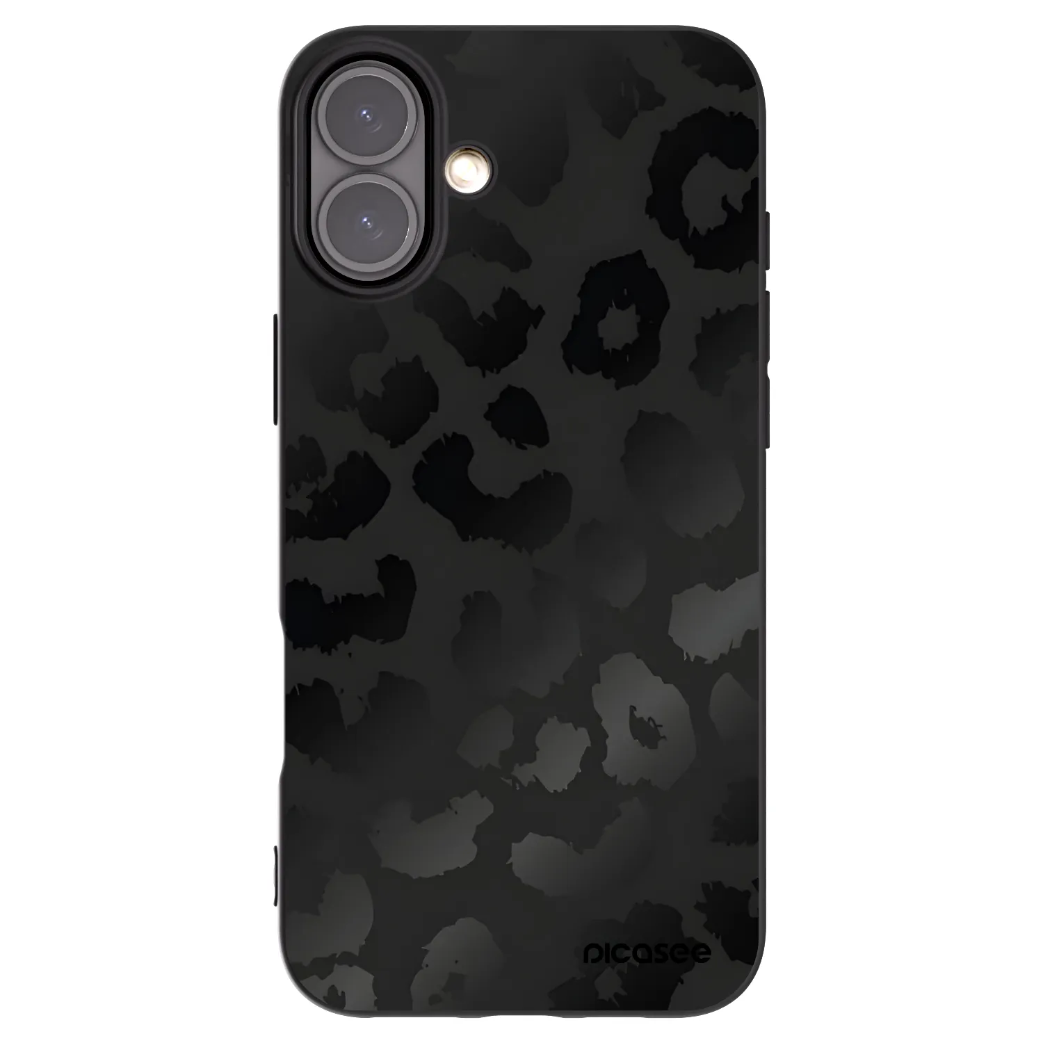 Picasee Apple iPhone 16 Plus Hülle - Schwarzes Silikon - Midnight Leopard