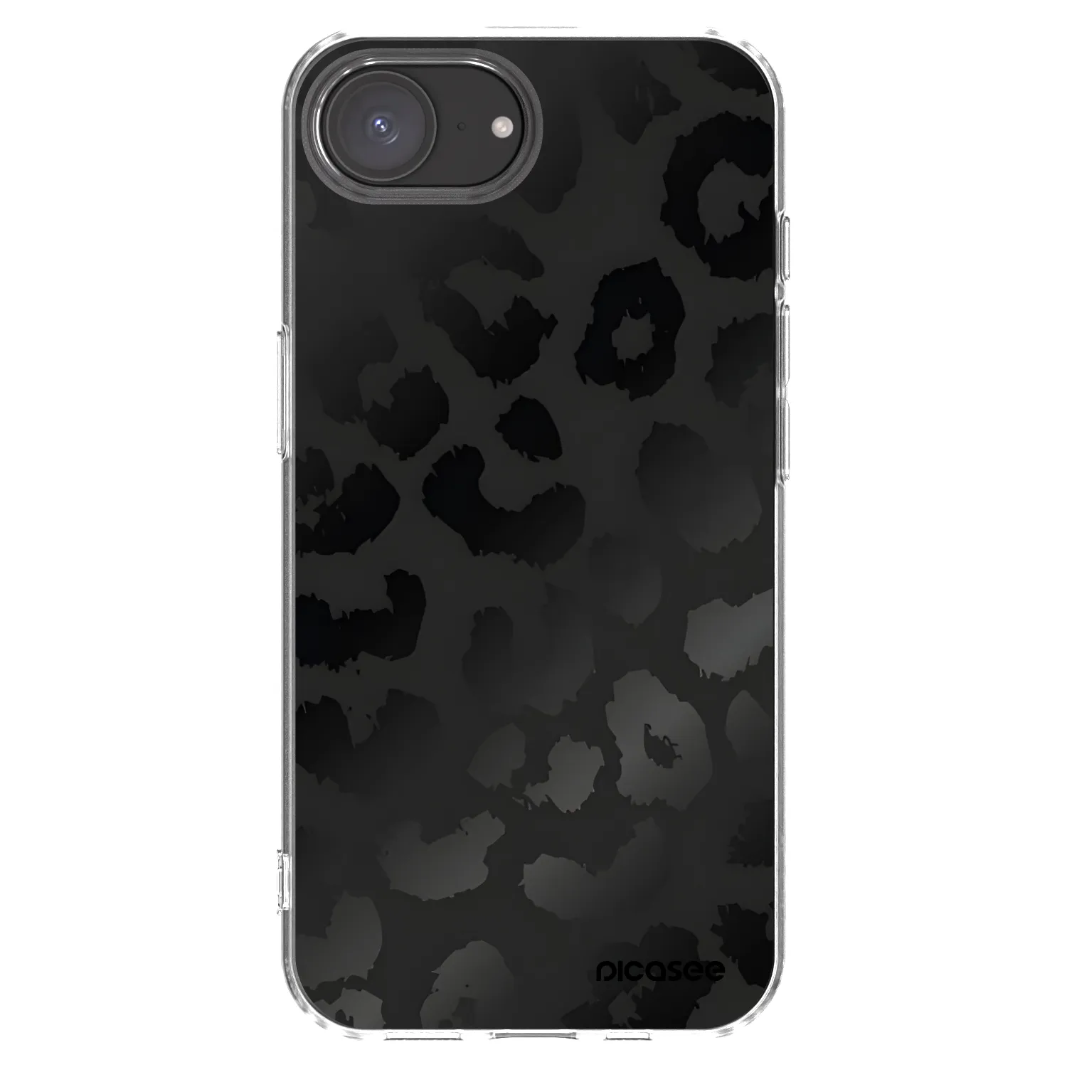 Picasee Apple iPhone 16e Hülle - Transparentes Silikon - Midnight Leopard