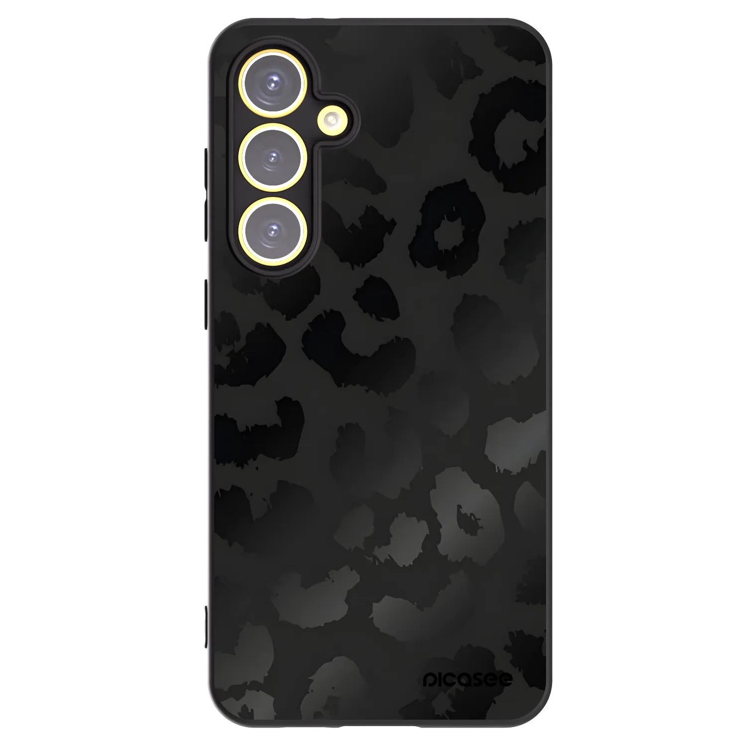 Picasee Samsung Galaxy S24 FE S721B Hülle - Schwarzes Silikon - Midnight Leopard