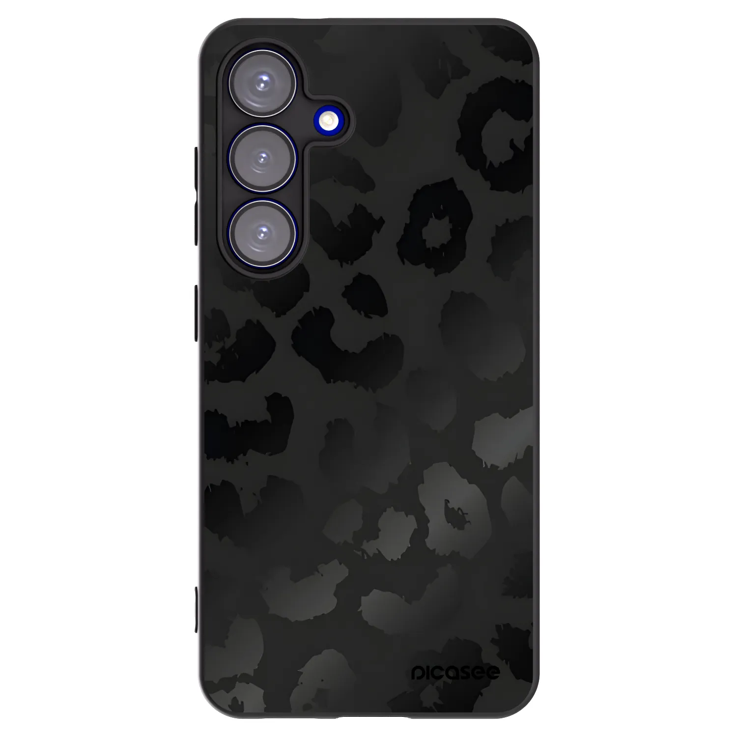 Picasee Samsung Galaxy S25 5G Hülle - Schwarzes Silikon - Midnight Leopard