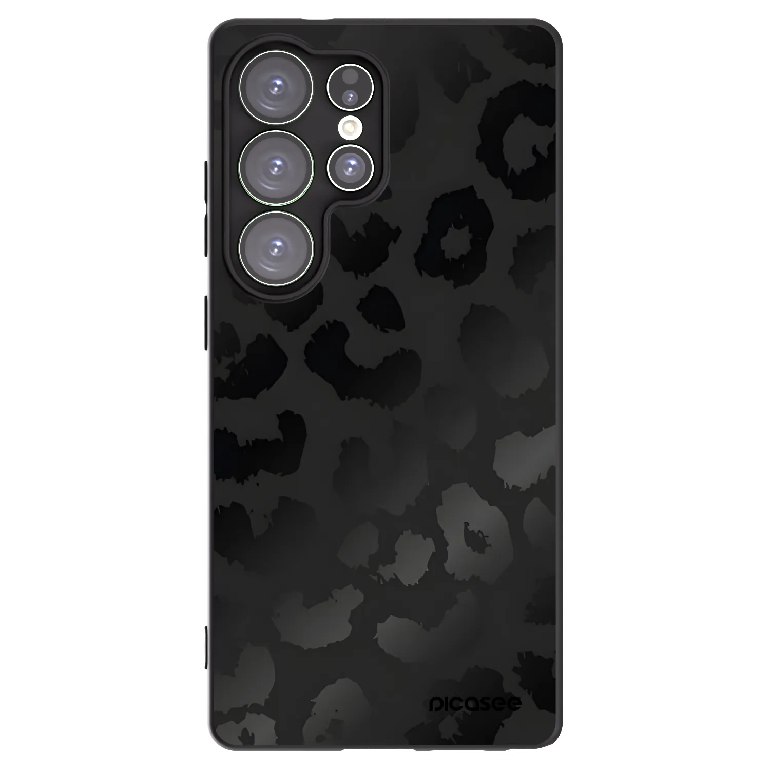 Picasee Samsung Galaxy S25 Ultra 5G Hülle - Schwarzes Silikon - Midnight Leopard