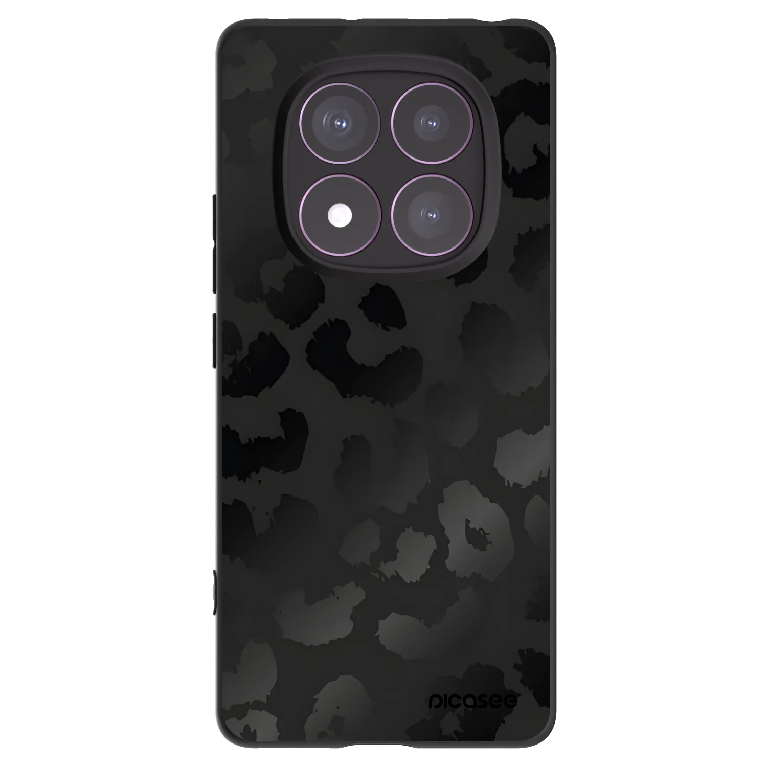 Picasee Xiaomi Redmi Note 14 Pro 4G Hülle - Schwarzes Silikon - Midnight Leopard