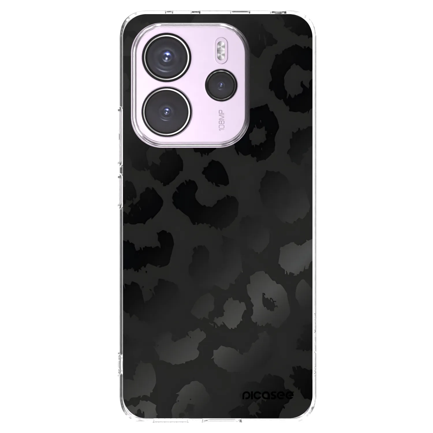 Picasee Xiaomi Redmi Note 14 4G Hülle - Transparentes Silikon - Midnight Leopard