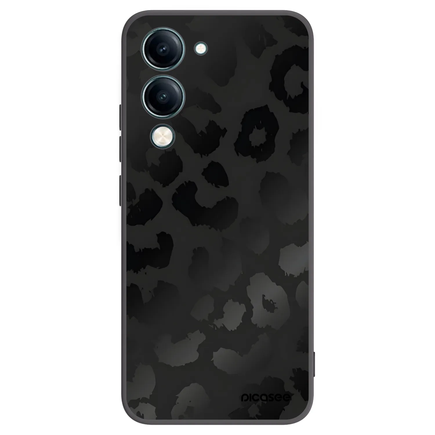 Picasee Vivo Y29s 5G Hülle - Schwarzes Silikon - Midnight Leopard