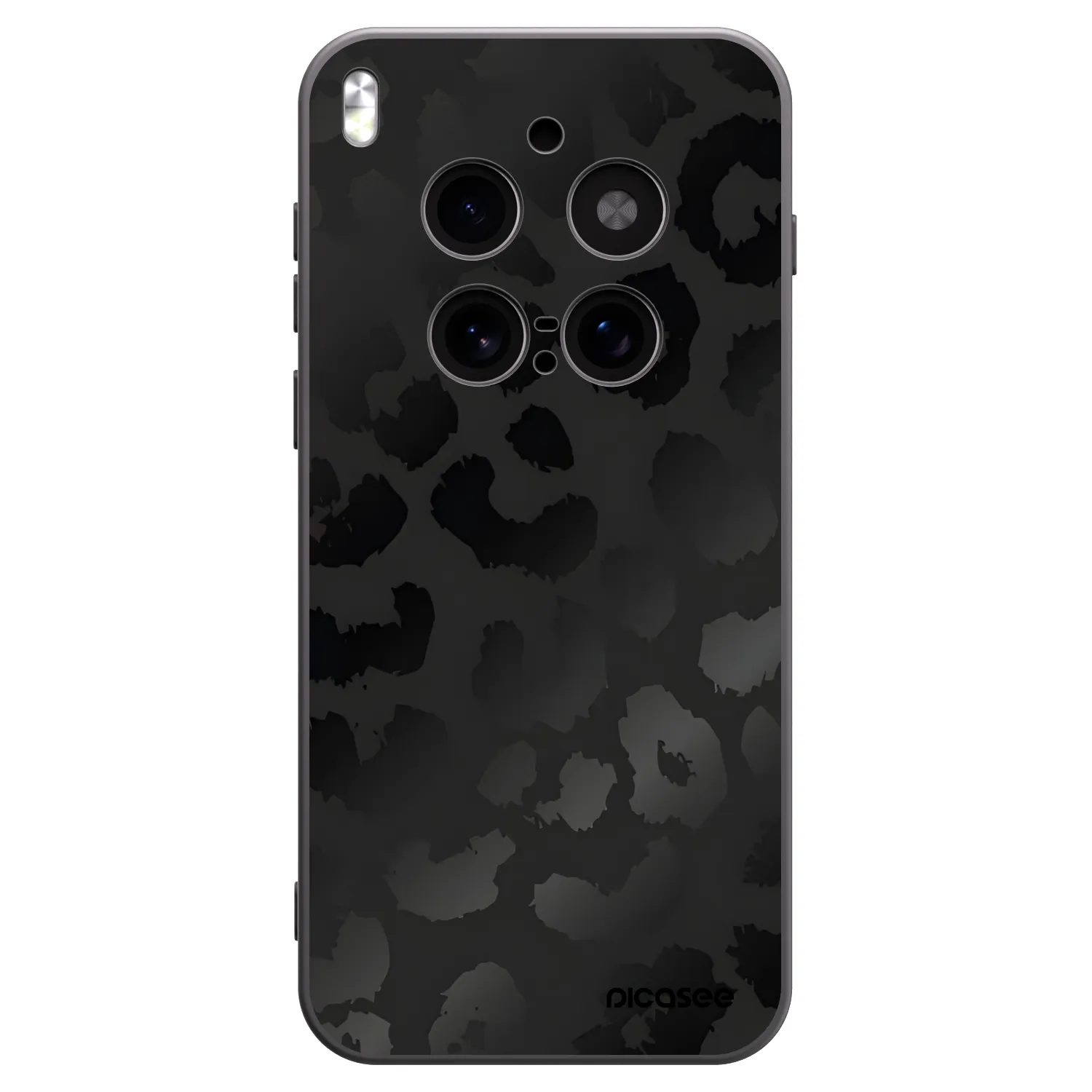 Picasee Vivo X300 Pro Hülle - Schwarzes Silikon - Midnight Leopard