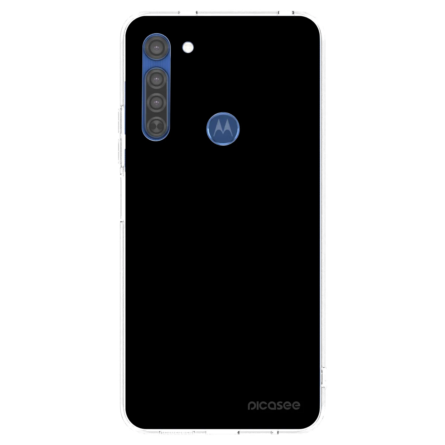 Picasee Motorola Moto G8 Hülle - Transparentes Silikon - Black Bliss
