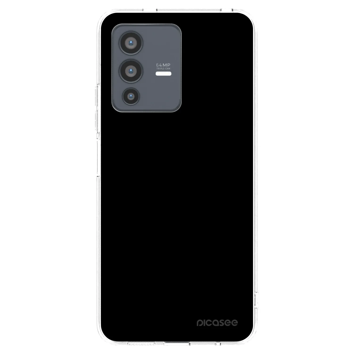 Picasee Vivo V23 5G Hülle - Transparentes Silikon - Black Bliss