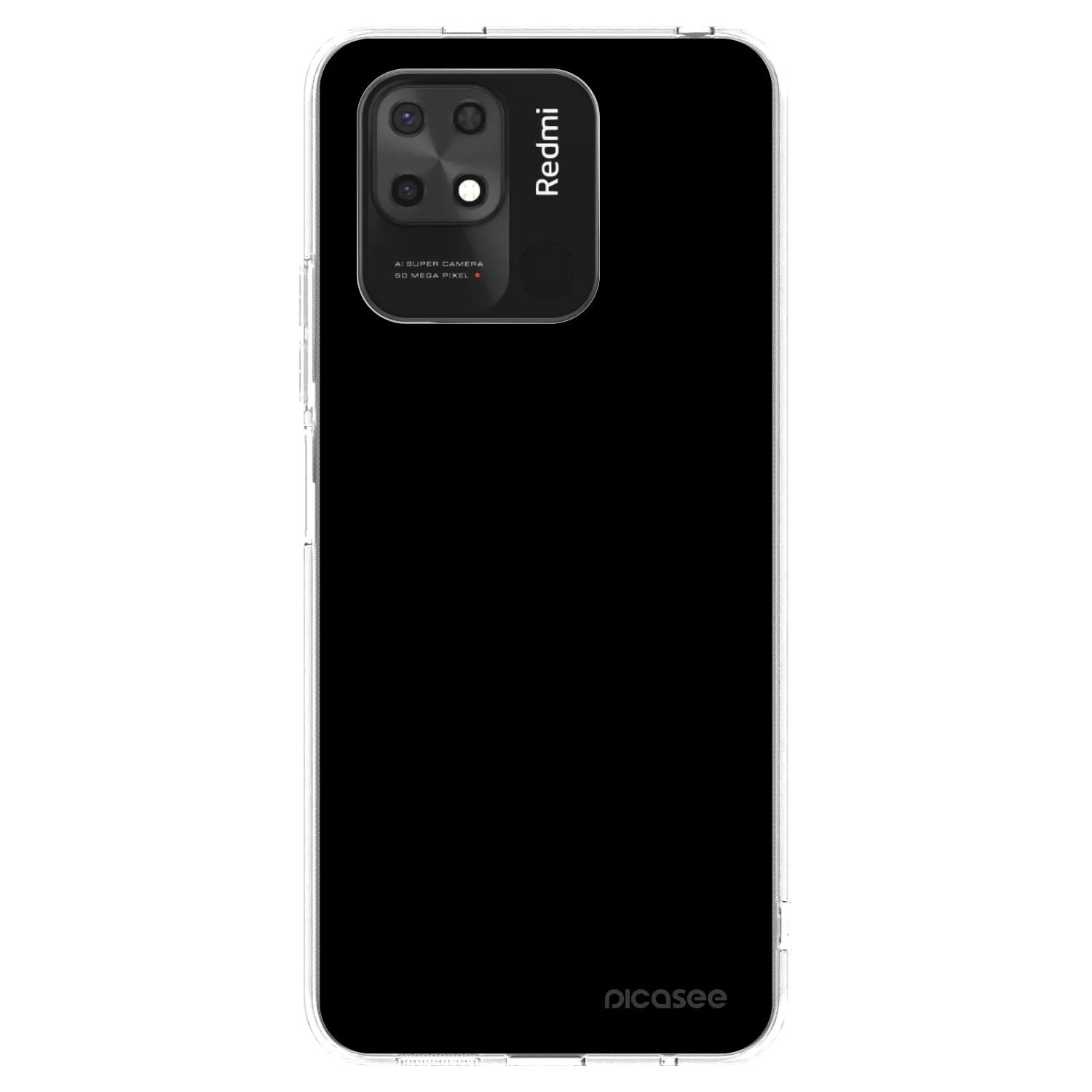 Picasee Xiaomi Redmi 10C Hülle - Transparentes Silikon - Black Bliss