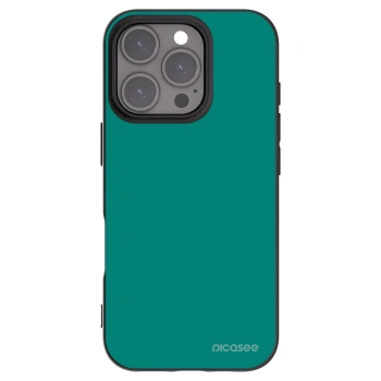 Picasee Apple iPhone 16 Pro Hülle - Schwarzes Silikon - Emerald Mist