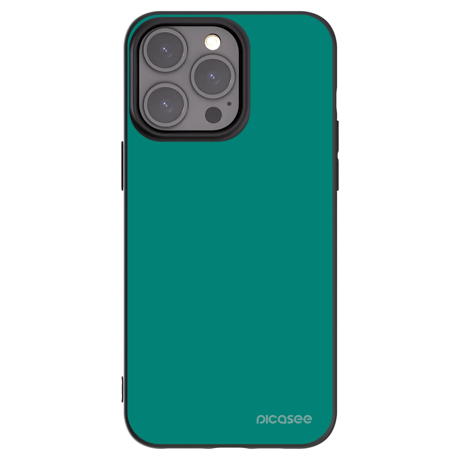 Picasee Apple iPhone 15 Pro Max Hülle - Schwarzes Silikon - Emerald Mist