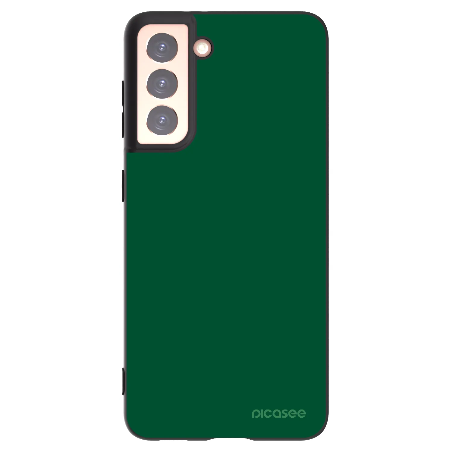 Picasee Samsung Galaxy S21 5G G991B Hülle - Schwarzes Silikon - Green Gleam