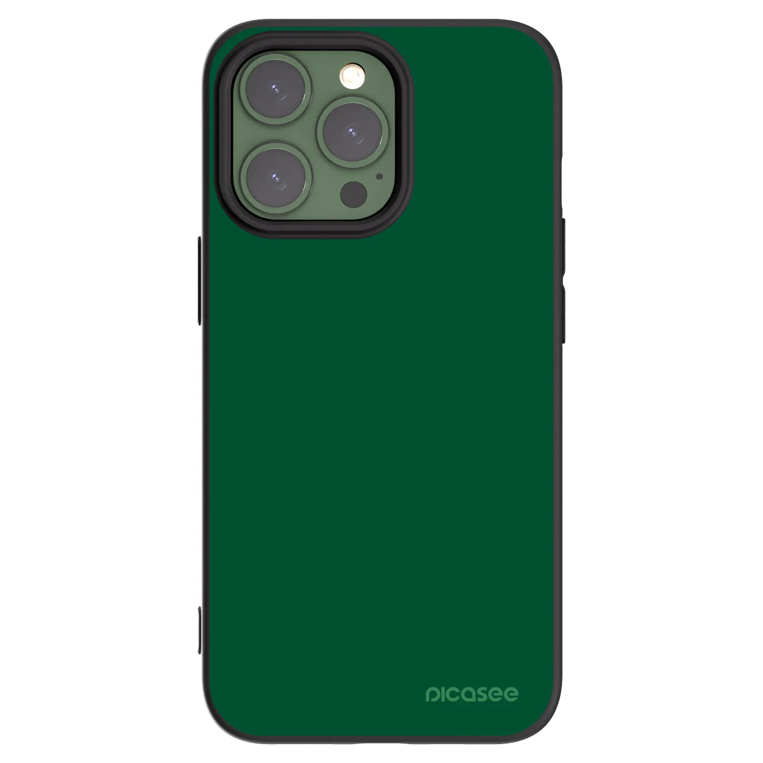 Picasee Apple iPhone 13 Pro Hülle - Schwarzes Silikon - Green Gleam