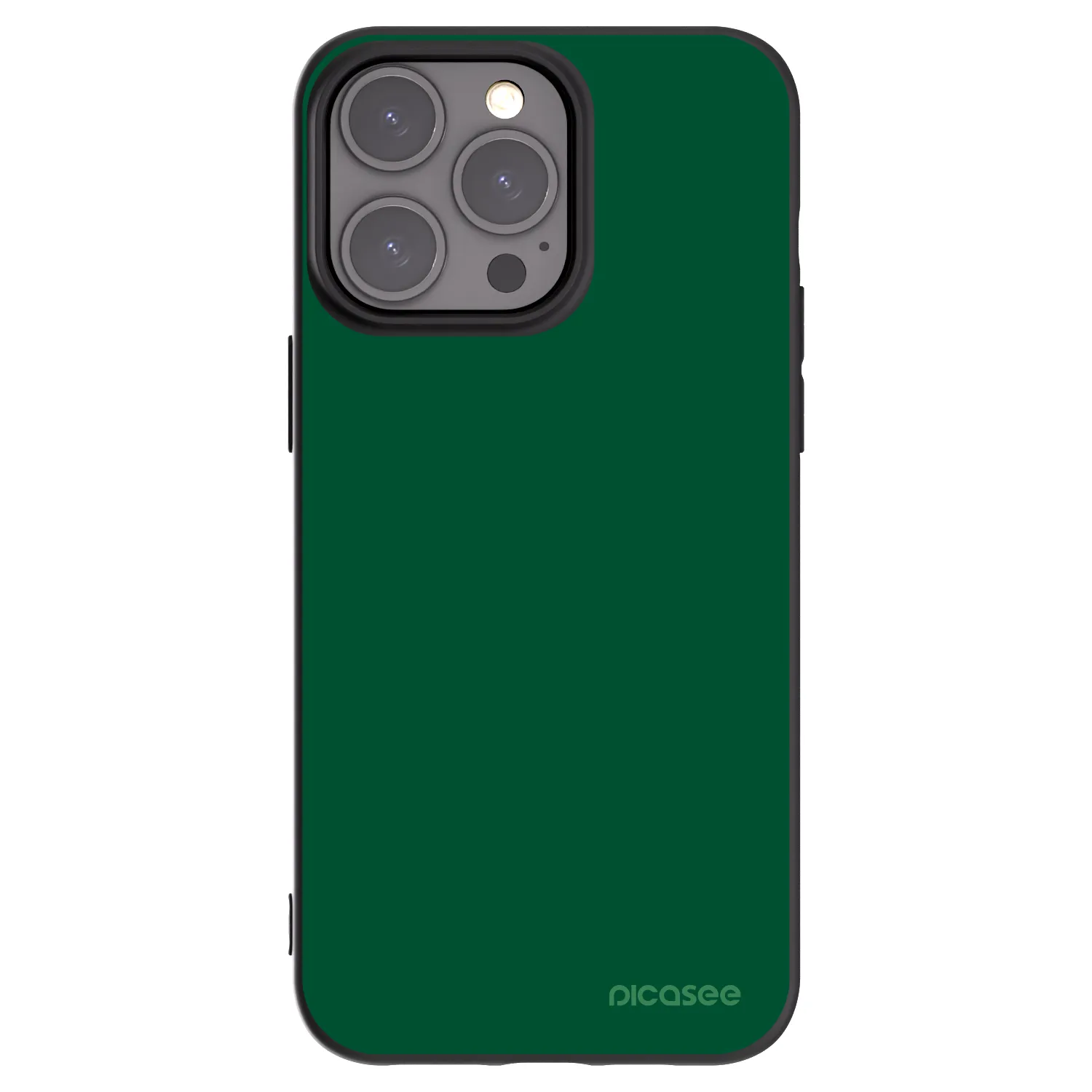 Picasee Apple iPhone 15 Pro Max Hülle - Schwarzes Silikon - Green Gleam