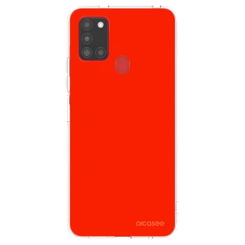 Picasee Samsung Galaxy A21s Hülle - Transparentes Silikon - Maranello Red