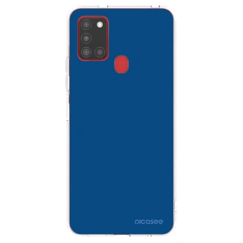 Picasee Samsung Galaxy A21s Hülle - Transparentes Silikon - Navy Blue