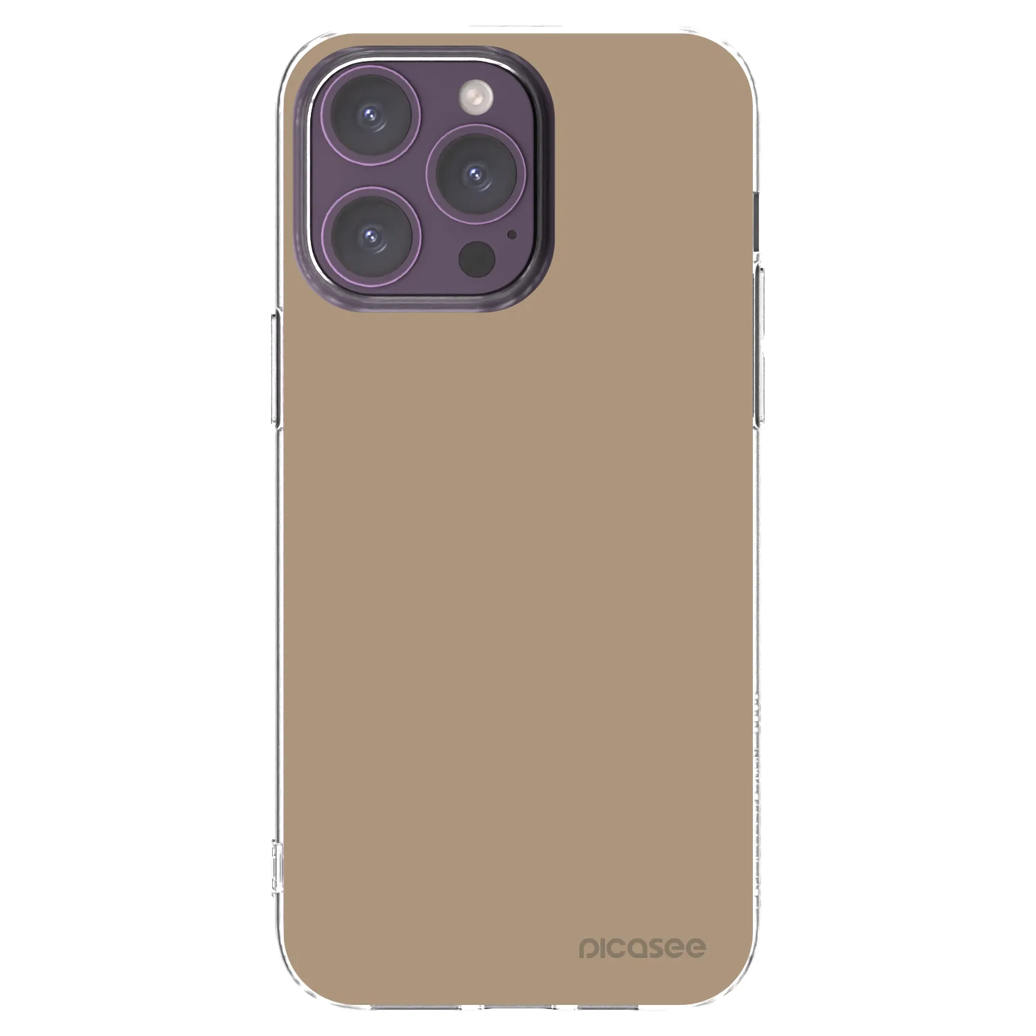 Picasee Apple iPhone 14 Pro Max Hülle - Transparentes Silikon - Soft Sand