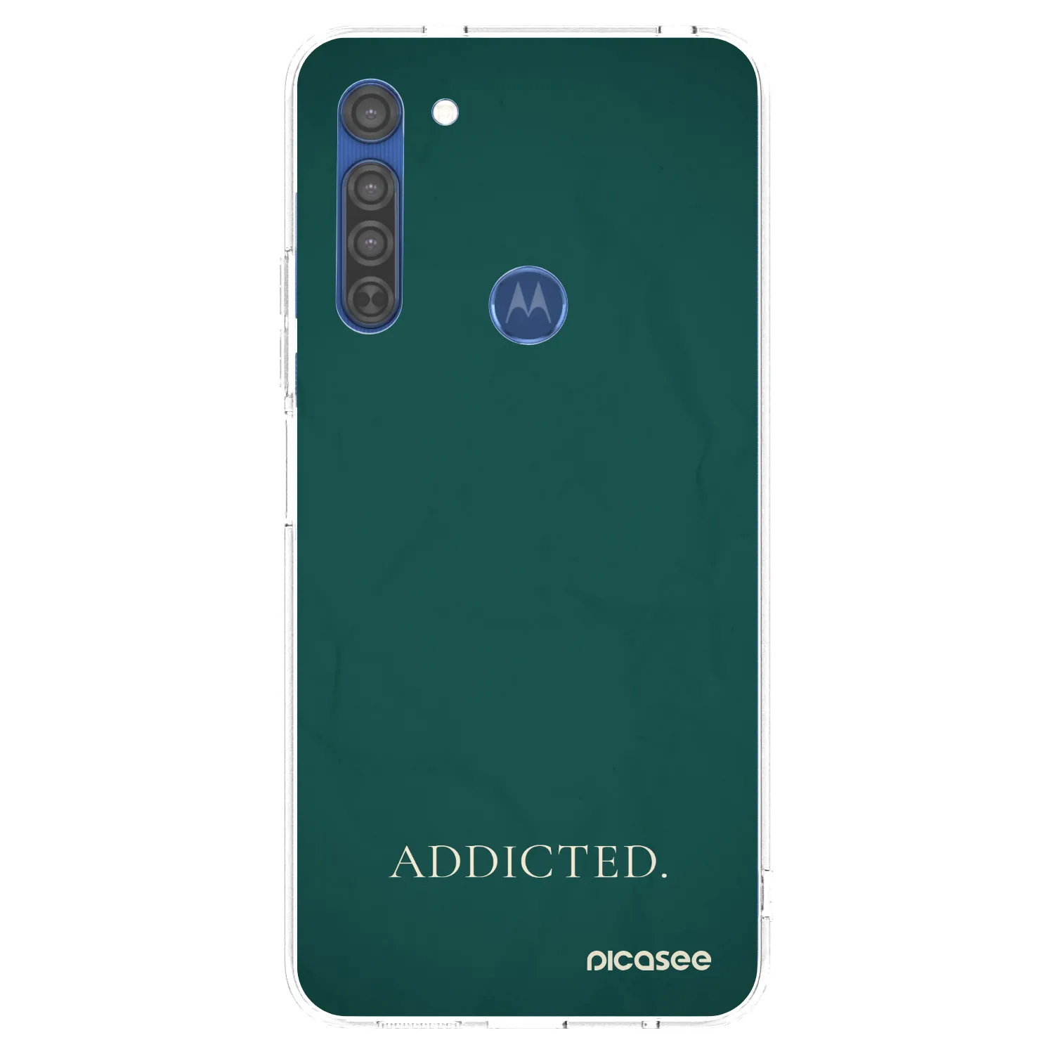 Picasee Motorola Moto G8 Hülle - Transparentes Silikon - Addicted