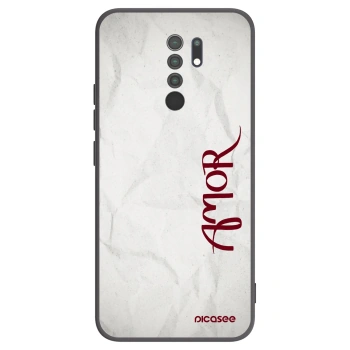 Picasee Xiaomi Redmi 9 Hülle - Schwarzes Silikon - Amor