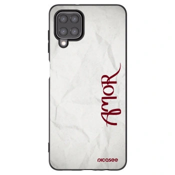 Picasee Samsung Galaxy A12 A125F Hülle - Schwarzes Silikon - Amor