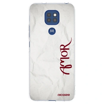 Picasee Motorola Moto G9 Play Hülle - Transparentes Silikon - Amor