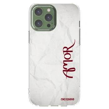 Picasee Apple iPhone 13 Pro Max Hülle - Transparentes Silikon - Amor