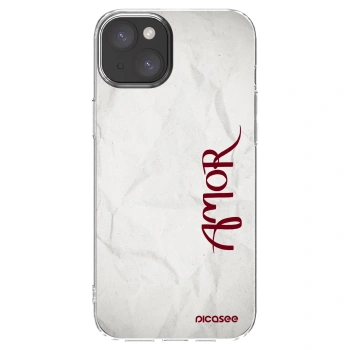 Picasee Apple iPhone 15 Plus Hülle - Transparentes Silikon - Amor