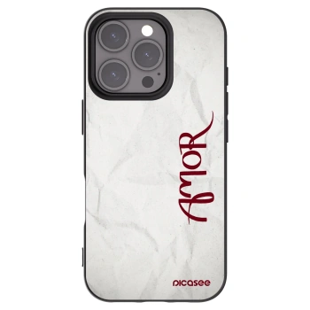 Picasee Apple iPhone 16 Pro Hülle - Schwarzes Silikon - Amor
