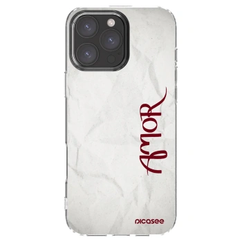Picasee Apple iPhone 16 Pro Max Hülle - Transparentes Silikon - Amor