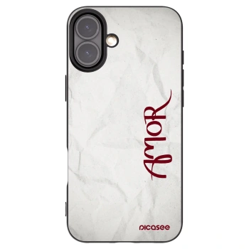 Picasee Apple iPhone 16 Plus Hülle - Schwarzes Silikon - Amor