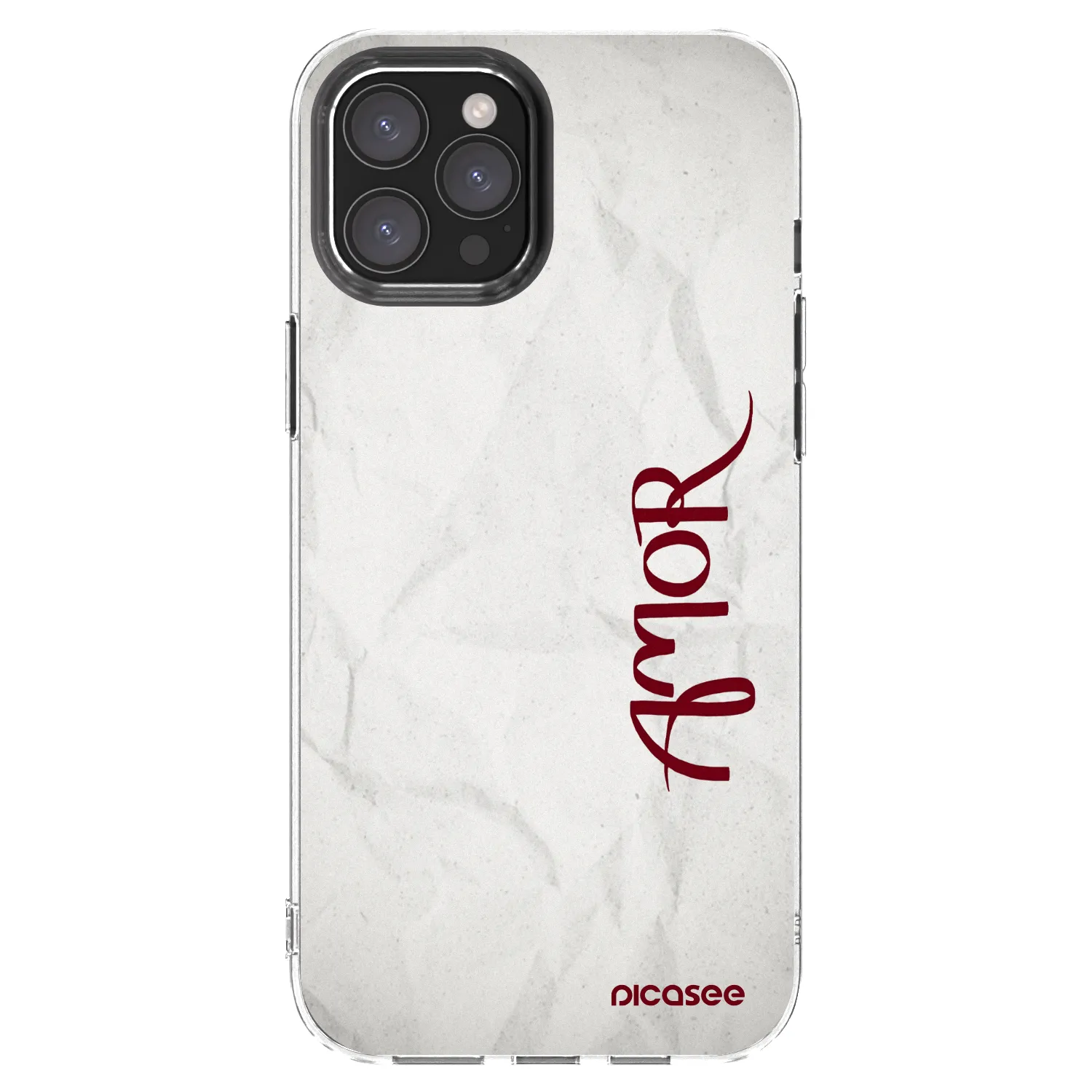Picasee Apple iPhone 12 Pro Max Hülle - Transparentes Silikon - Amor