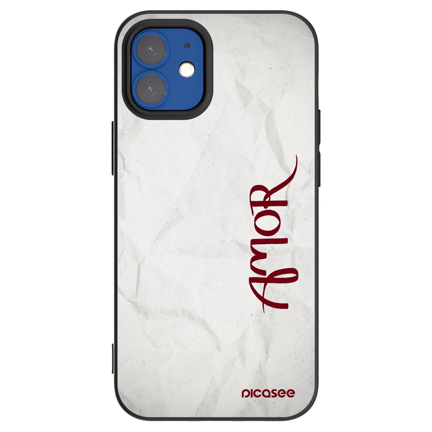 Picasee Apple iPhone 12 mini Hülle - Schwarzes Silikon - Amor