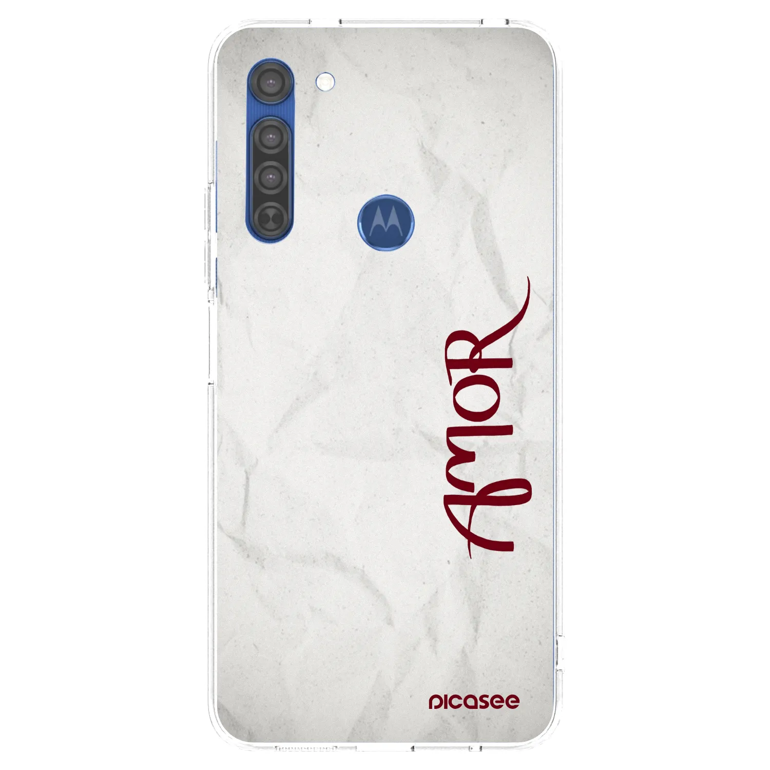 Picasee Motorola Moto G8 Hülle - Transparentes Silikon - Amor