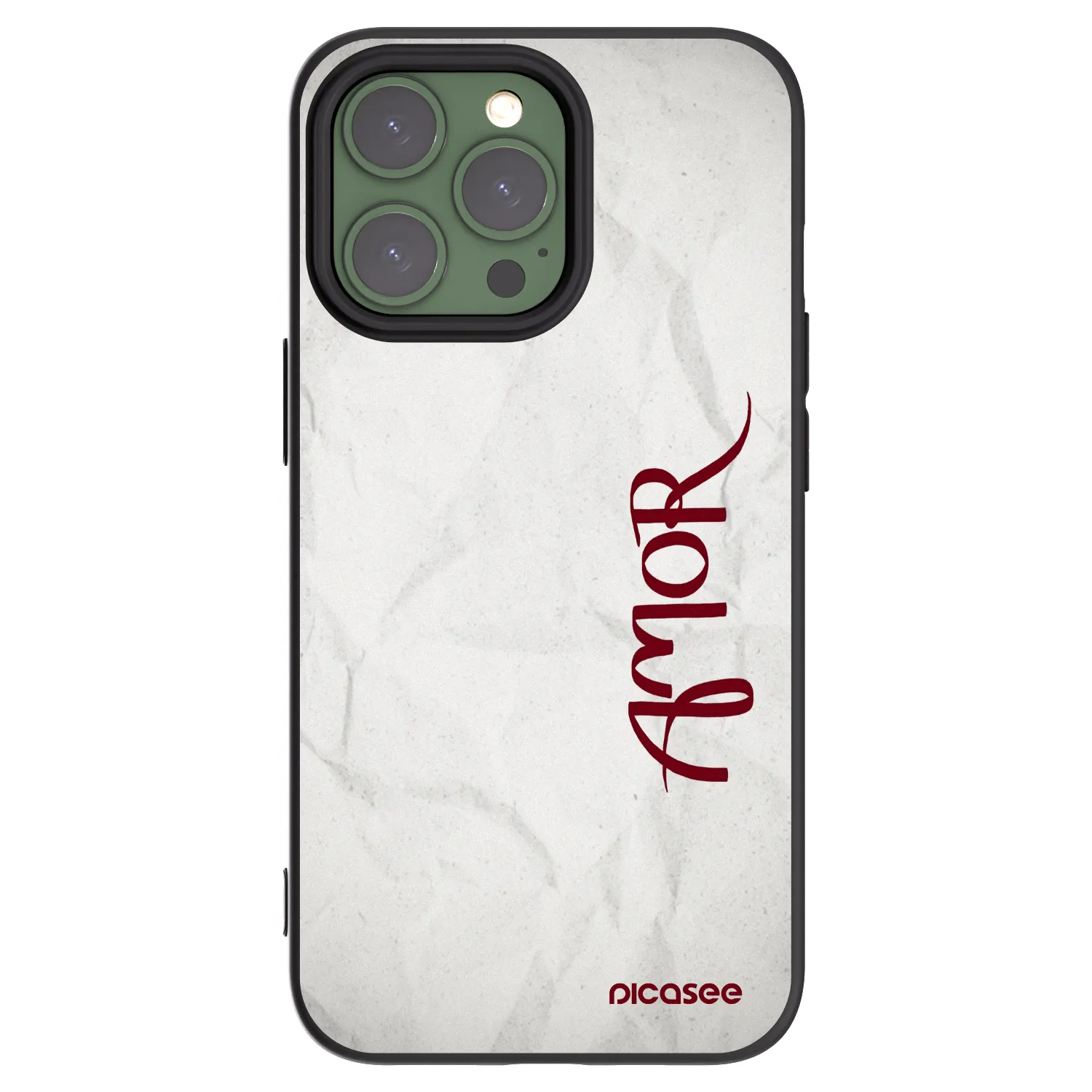 Picasee Apple iPhone 13 Pro Hülle - Schwarzes Silikon - Amor