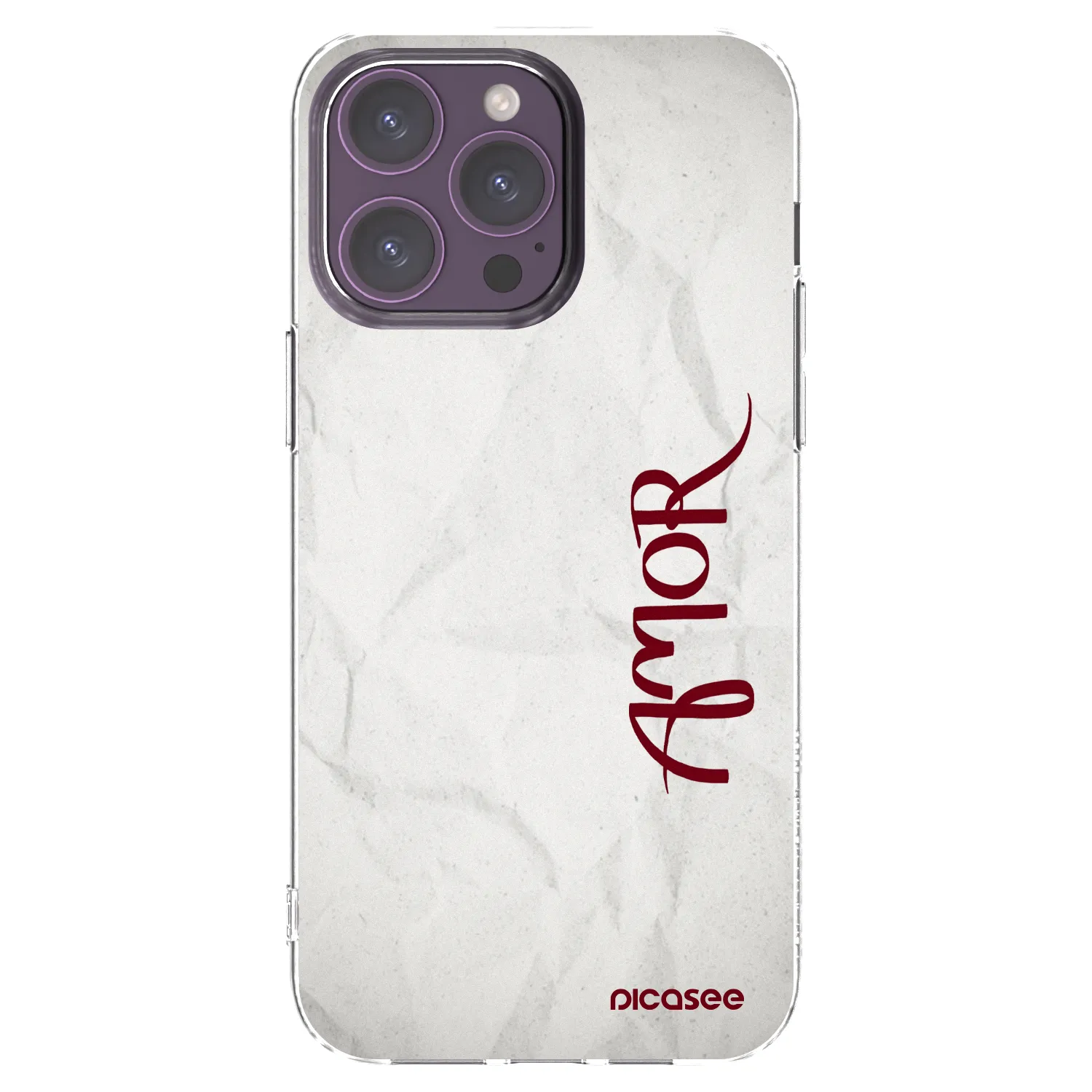 Picasee Apple iPhone 14 Pro Max Hülle - Transparentes Silikon - Amor