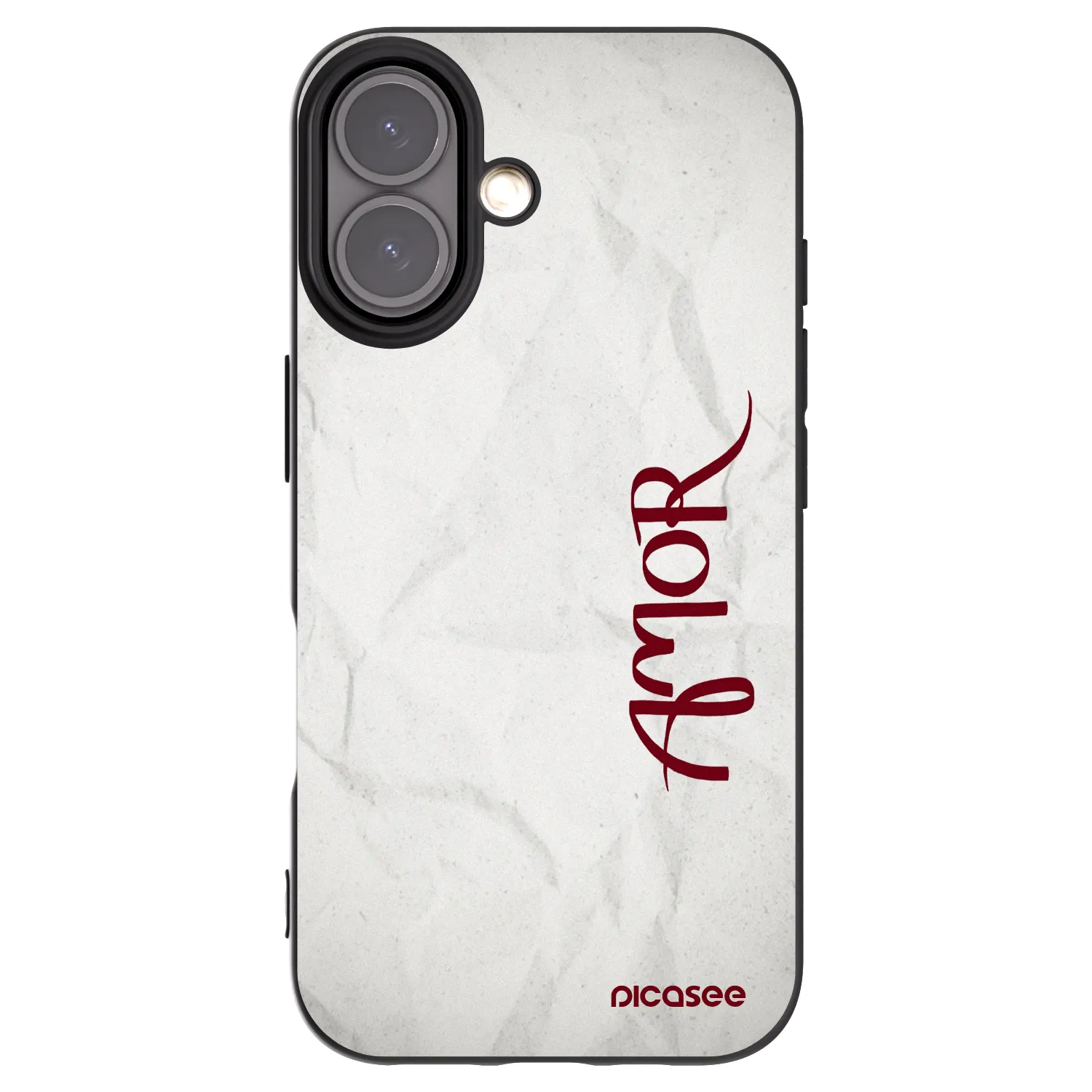Picasee Apple iPhone 16 Hülle - Schwarzes Silikon - Amor