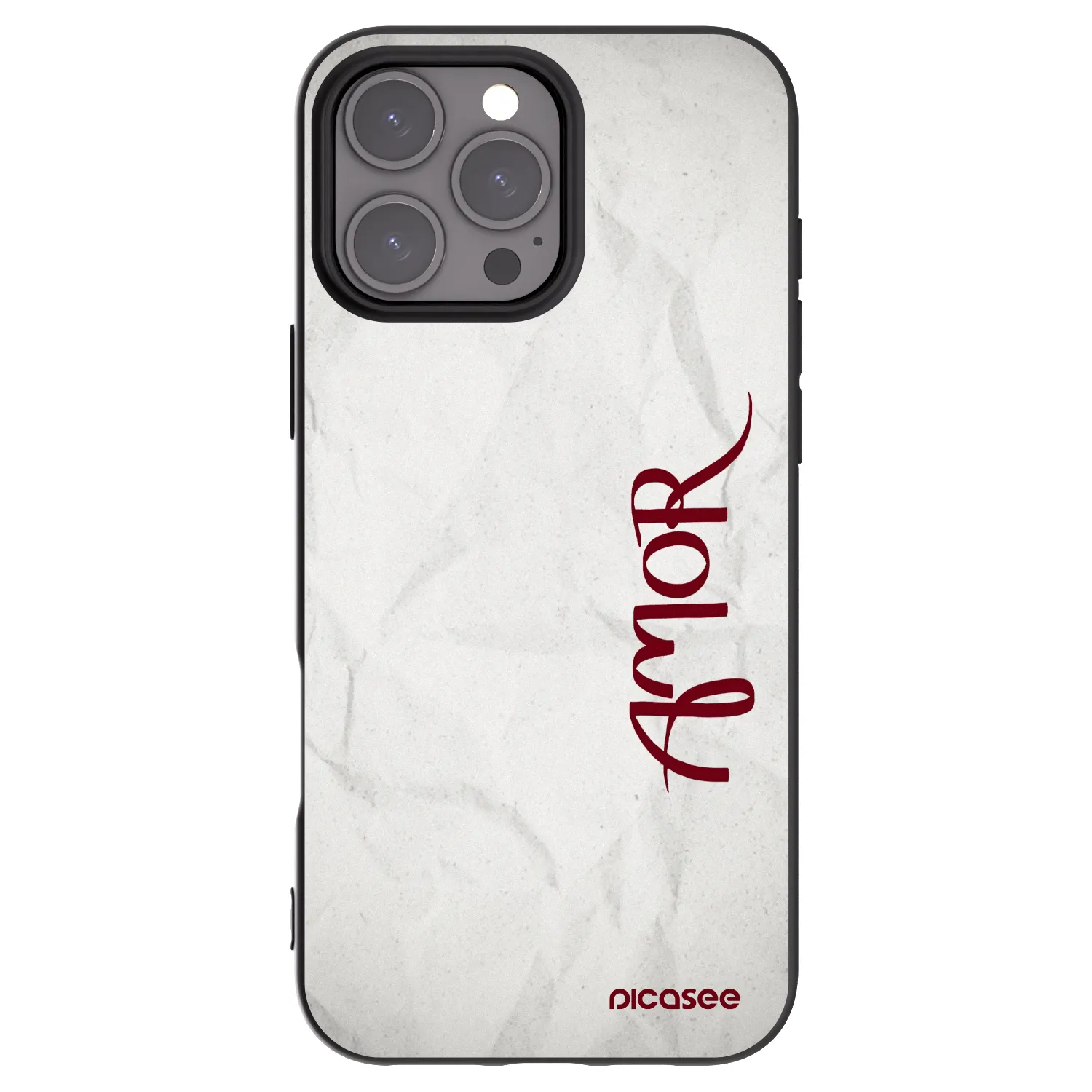 Picasee Apple iPhone 16 Pro Max Hülle - Schwarzes Silikon - Amor