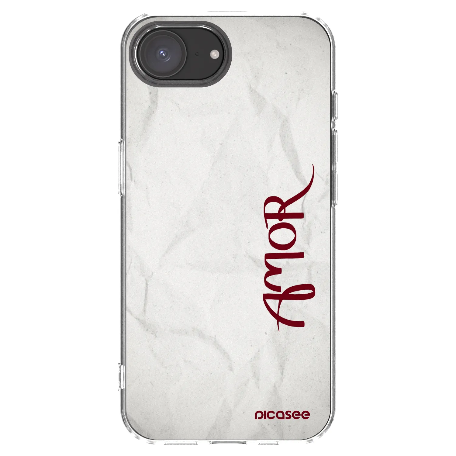 Picasee Apple iPhone 16e Hülle - Transparentes Silikon - Amor